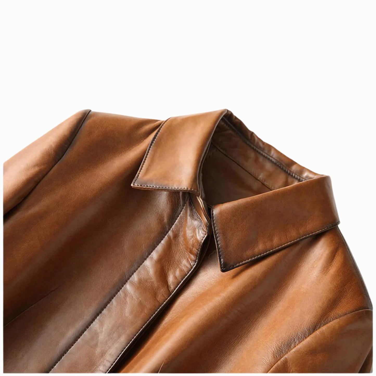 Victorian Style Waxed Leather Trench Coat – Italian Overcoat, Custom Fit