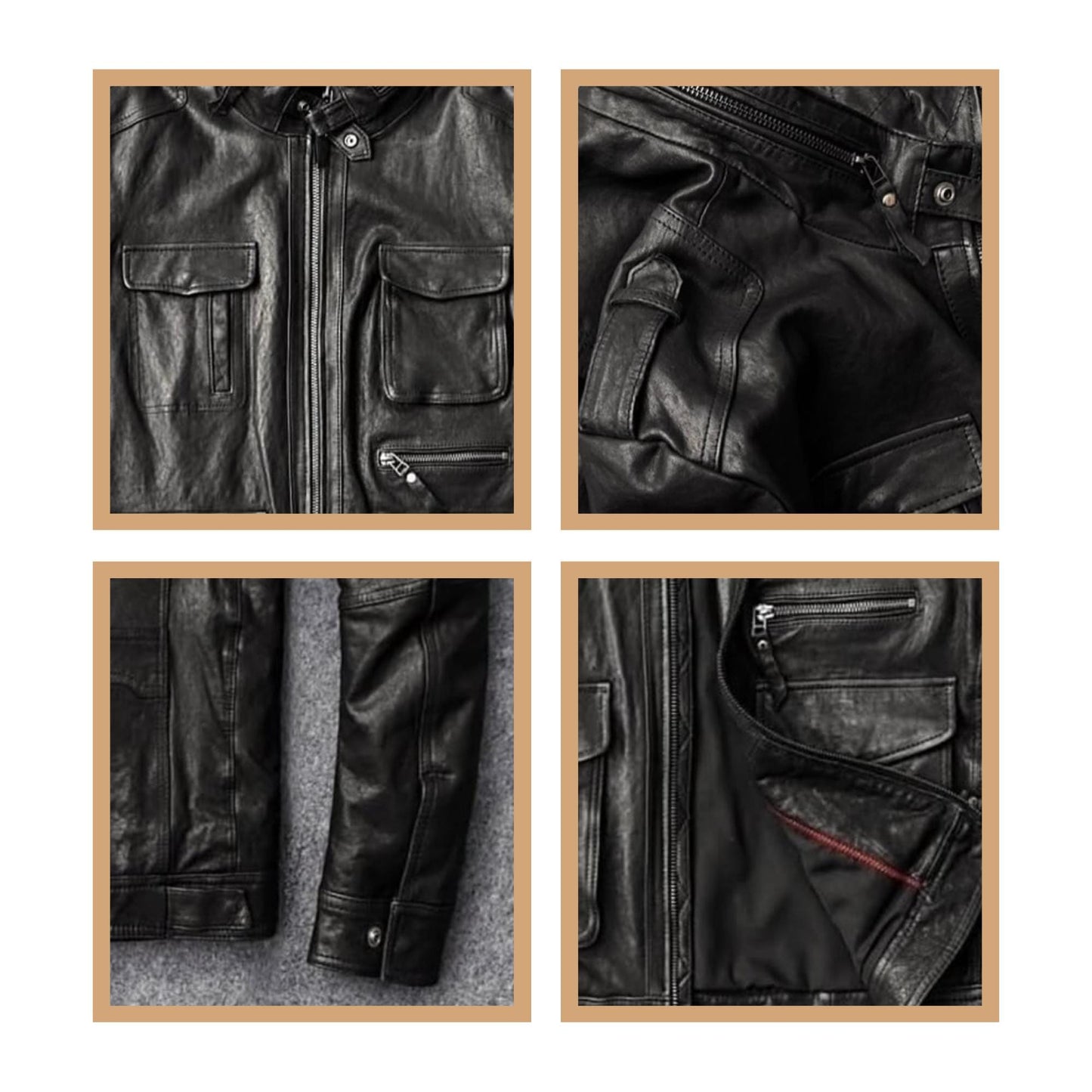 Handmade Calf Leather Biker Jacket | Men's Motorcycle Jacket, The Nord Wolf
