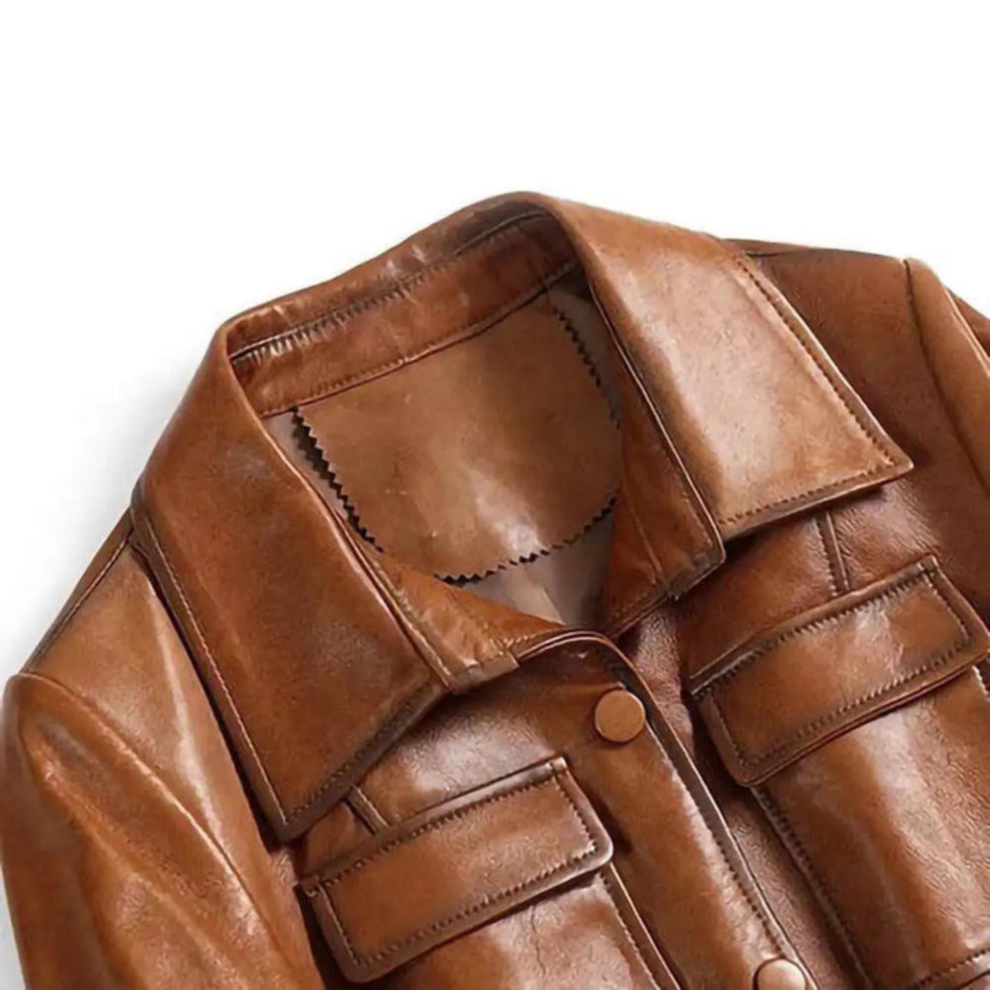 Italian Leather Trench Coat – Tan Real Leather Overcoat, Custom Fit