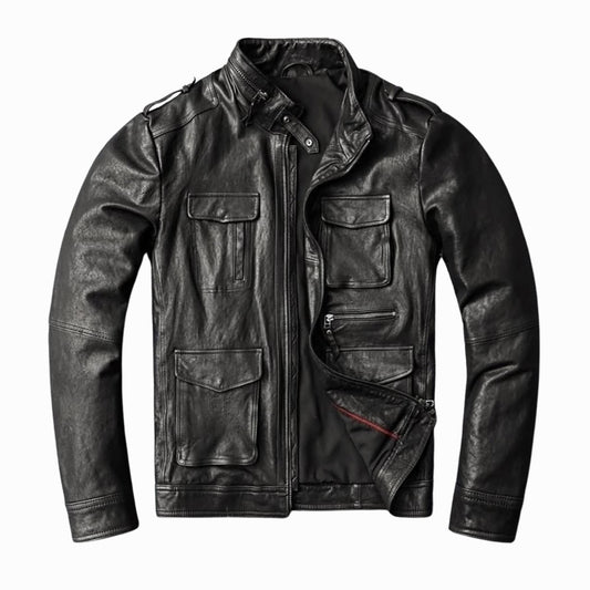 Handmade Calf Leather Biker Jacket | Men's Motorcycle Jacket, The Nord Wolf